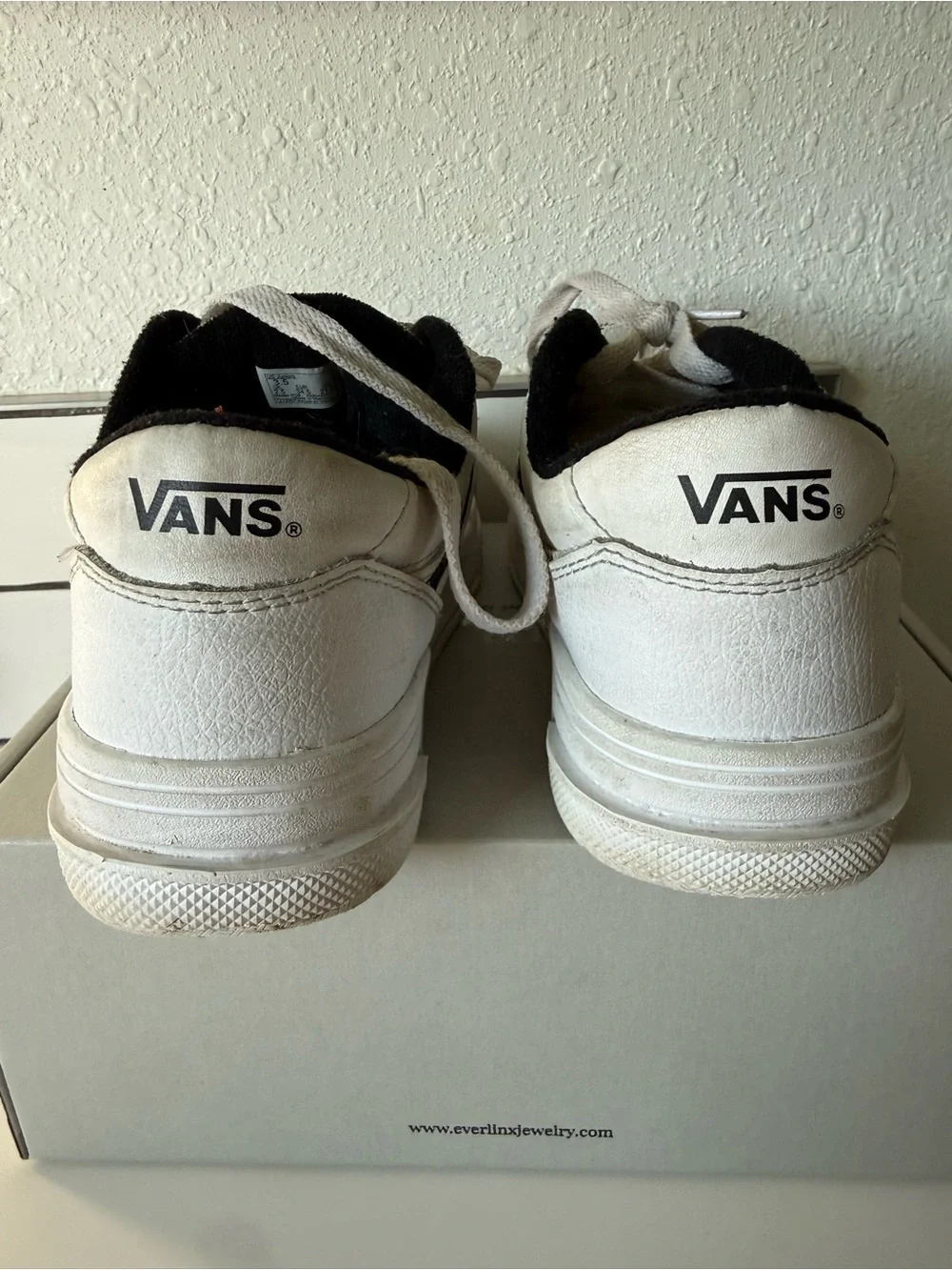 Vans White and Black Kids Low-Top Skate Sneakers